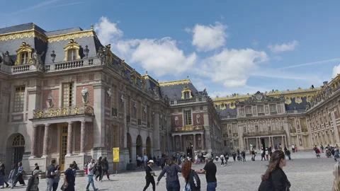 The main inner courtyard of the palace restored with gold on the roofs and .. Stock Footage 279019693