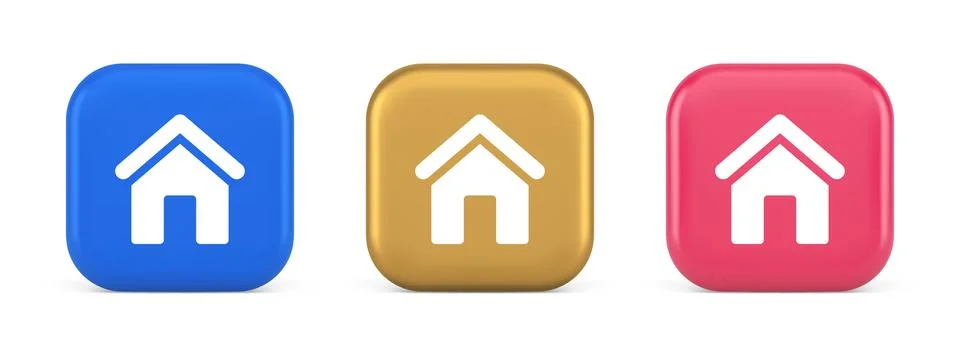 Main internet page button homepage house with roof navigation cyberspace in.. Stock Illustration