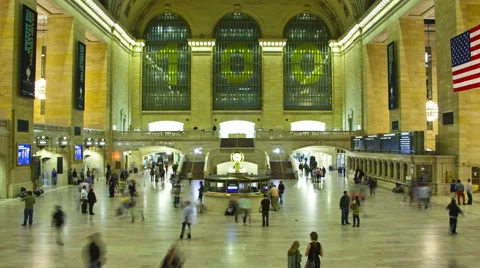 Main lobby in Central Station Stock Footage