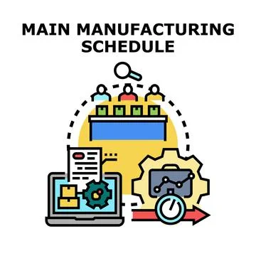 Main manufacturing schedule planning and production management Stock-Illustration