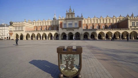 Main Market Square in Krakow. An empty square Stockbeeldmateriaal 126560627