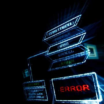 Main menu error Stockfoto's