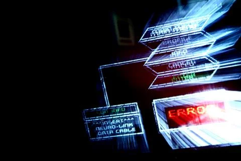 Main menu error Stockfoto's