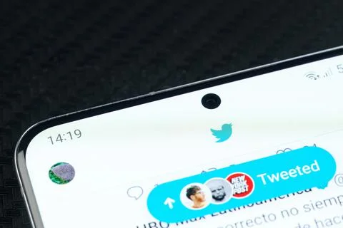 Main menu of twitter app Stock Photos