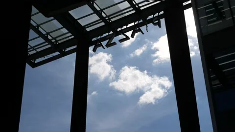 Main modern building in the square of Eindhoven center city Video stock 135495296