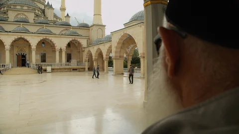Main mosque of the Chechen Republic - Heart of Chechnya. Grozny, Chechnya Stock Footage 129140100