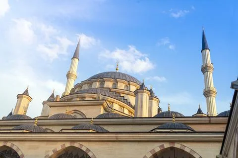 The main mosque of the Chechen Republic is the Heart of Chechnya Stock Photos
