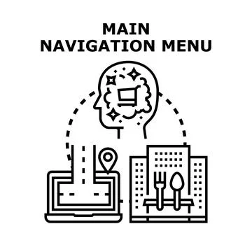 Main navigation menu concept for digital user experience Illustrazione stock