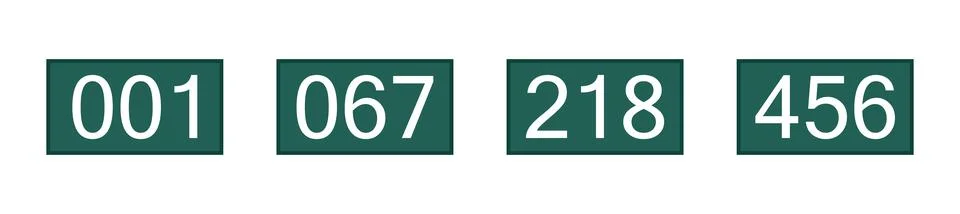 The main numbers of the characters Stock Illustration
