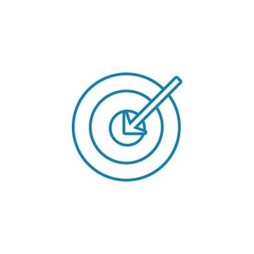 Main objective linear icon concept. Main objective line vector sign, symbol Stock Illustration