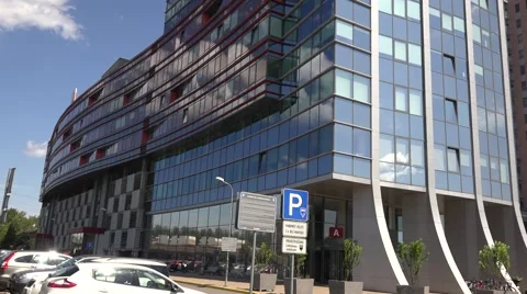 Main office building of buisness complex New Teika, Latvia, Riga Vídeo Stock 64716645