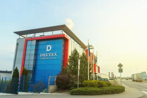 Main office of Drutex - plastic windows plant Stock Photos