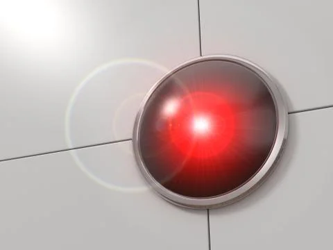 Main pc servers eye on the wall. 3d illustration Stock Illustration