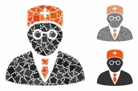 Main physician Composition Icon of Irregular Pieces Stock Illustration