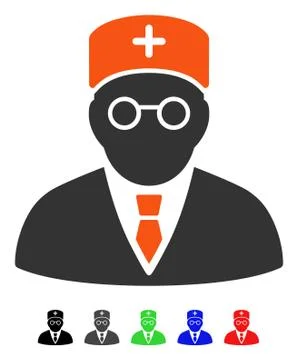 Main Physician Flat Icon Illustrazione stock