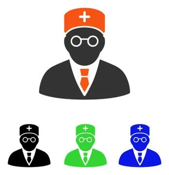 Main Physician Flat Vector Icon Illustrazione stock