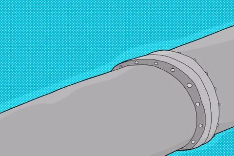 Main pipe over blue Stock Illustration