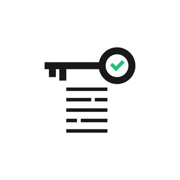 Main points with key and list Stock Illustration