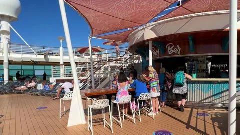 The Main Pool Bar on the Royal Caribbean... | Stock Video | Pond5