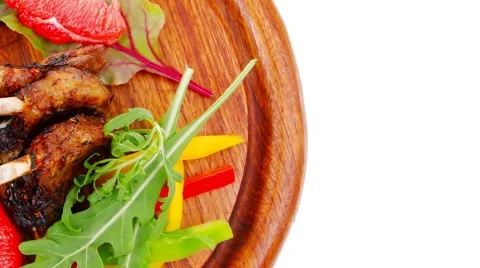 Main portion : grilled ribs 스톡 동영상 42859468