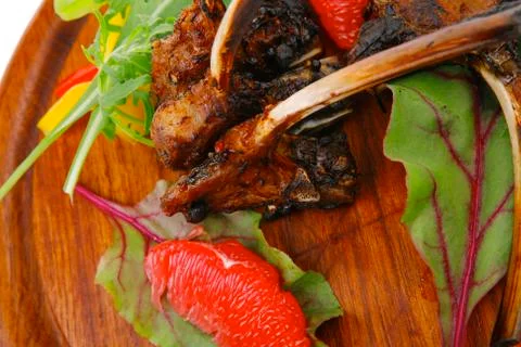 Main portion : grilled ribs Stock Photos