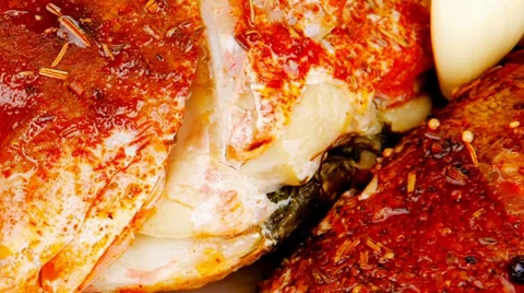 Main portion of two grilled fish Vídeos de archivo 29665030