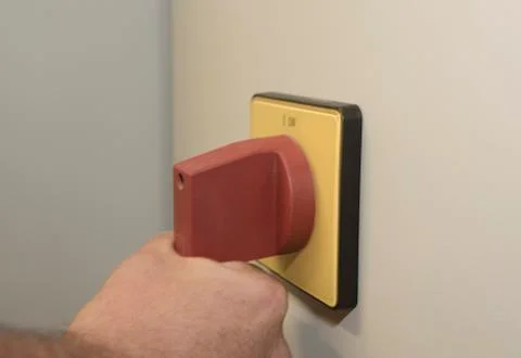 Main power switch for electricity Stock Photos