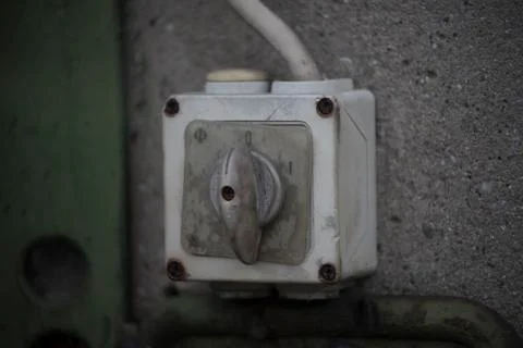 Main power switch for electricity Stock Photos