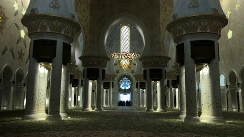 Main Prayer Hall Sheikh Zayed Mosque Stockbeeldmateriaal 125584128