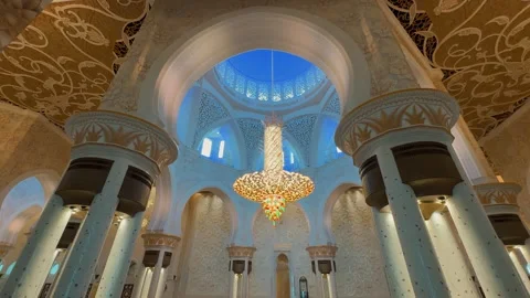 Main prayer hall Sheikh Zayed Grand Mosque 1 (Editorial) Stock Footage 327469178