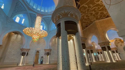 Main prayer hall Sheikh Zayed Grand Mosque 2 Stock Footage 327469188