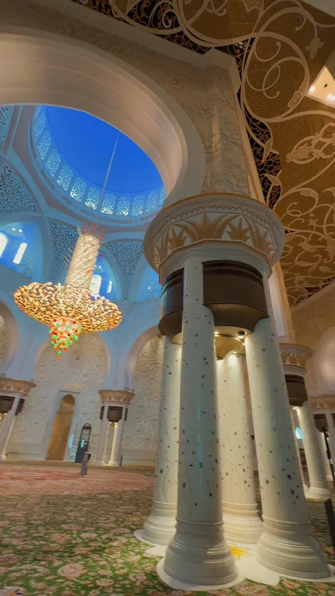 Main prayer hall Sheikh Zayed Grand Mosque 7 Stock Footage 327469204