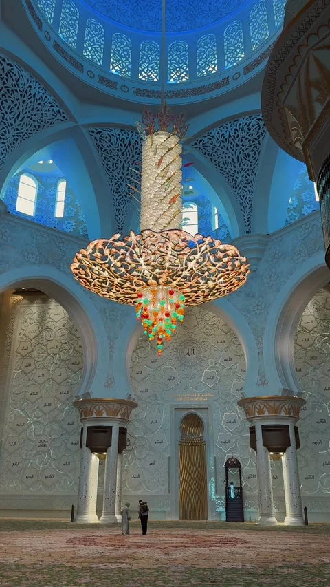 Main prayer hall Sheikh Zayed Grand Mosque 8 Stock Footage 327469212