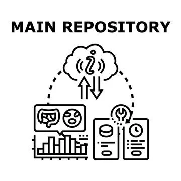 Main repository storing and analyzing digital data Illustrazione stock