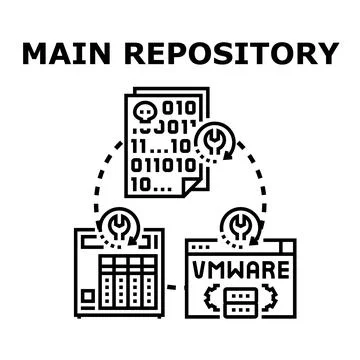 Main repository storing digital data and code Illustrazione stock