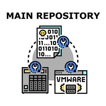 Main repository storing digital data and code 스톡 일러스트