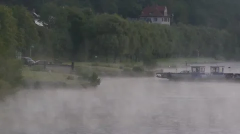 Main River Morning Ferry 2 Stock Footage 10595948