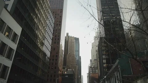 On a main road in between buildings Stock Footage 146186497