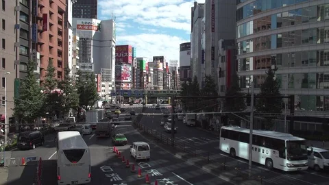 Main Road Light Traffic, Tokyo Stock Footage 74168676
