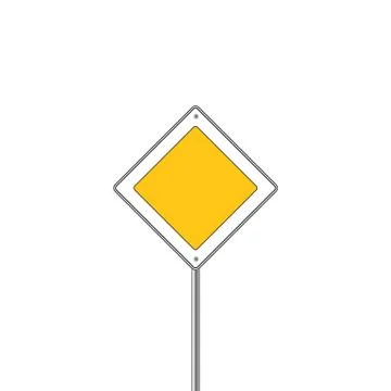 Main road sign icon. Flat design Stock Illustration