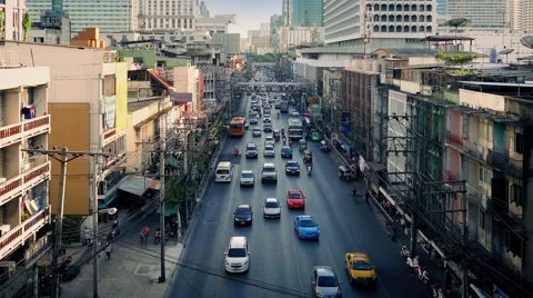 Main Road Through City In Developing Country Stock Footage 58094874