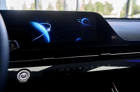 Main screen in modern car dashboard Stock Photos