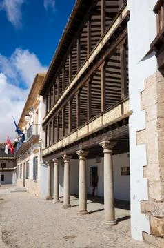 Main Square of 17th Century in Tembleque, Toledo province, Castilla la Mancha Stock Photos