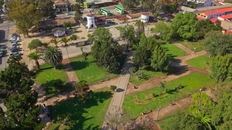 Main square and city hall in Papudo, Valparaíso, Chile Stock Footage 333932533