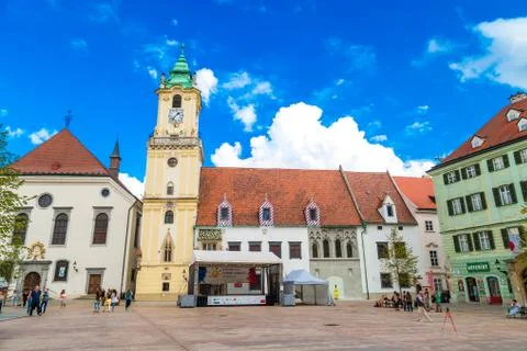 Main Square of Bratislava Stock Photos