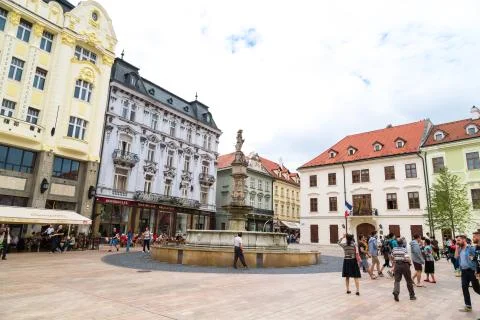 Main Square of Bratislava Stock Photos