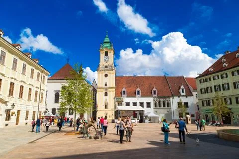 Main Square of Bratislava Stock Photos