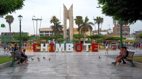Main Square Chimbote Peru Stock Photos