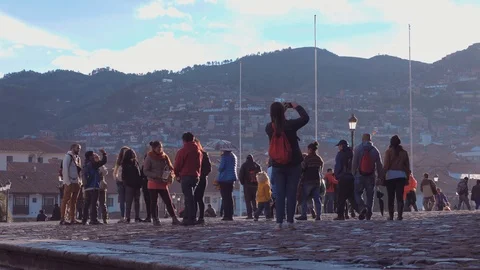 MAIN SQUARE, CUSCO, PERU - APRIL 2018: Cusco Main Square Stock Footage 91401573