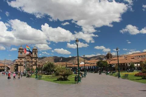 Main square in cusco peru Stock Photos